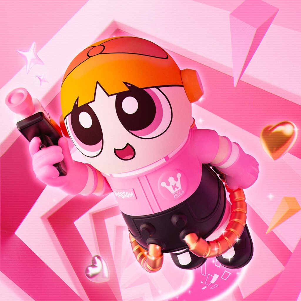 MEGA SPACE MOLLY 400%+100% THE POWERPUFF GIRLS-Blossom