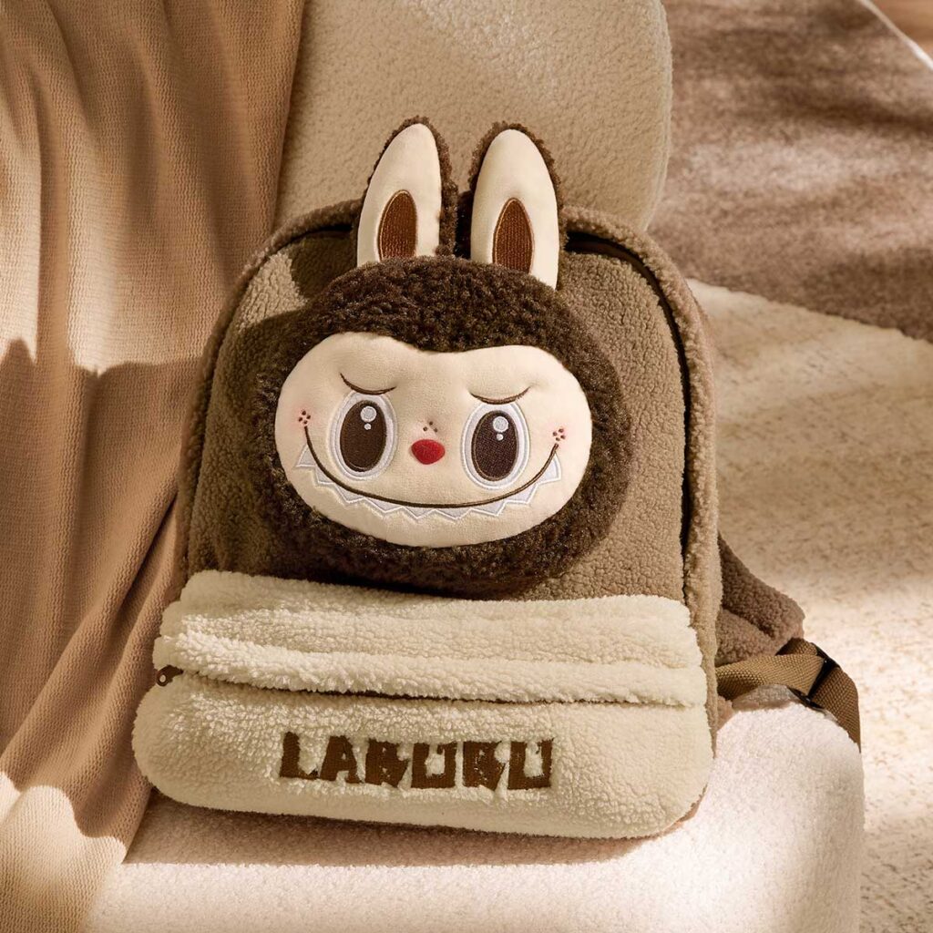 LABUBU Classic Bag Series – Berber Fleece (Brown) Backpack
